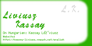 liviusz kassay business card
